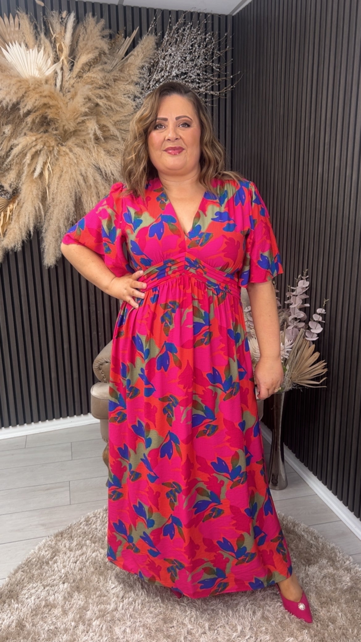 ROISIN DRESS - PINK/BLUE