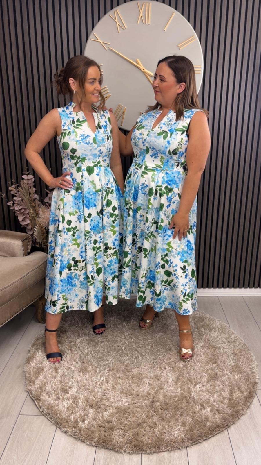 AMEYA DRESS - BLUE/GREEN