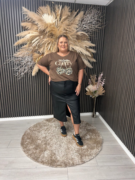 CHERYL T-SHIRT - BROWN