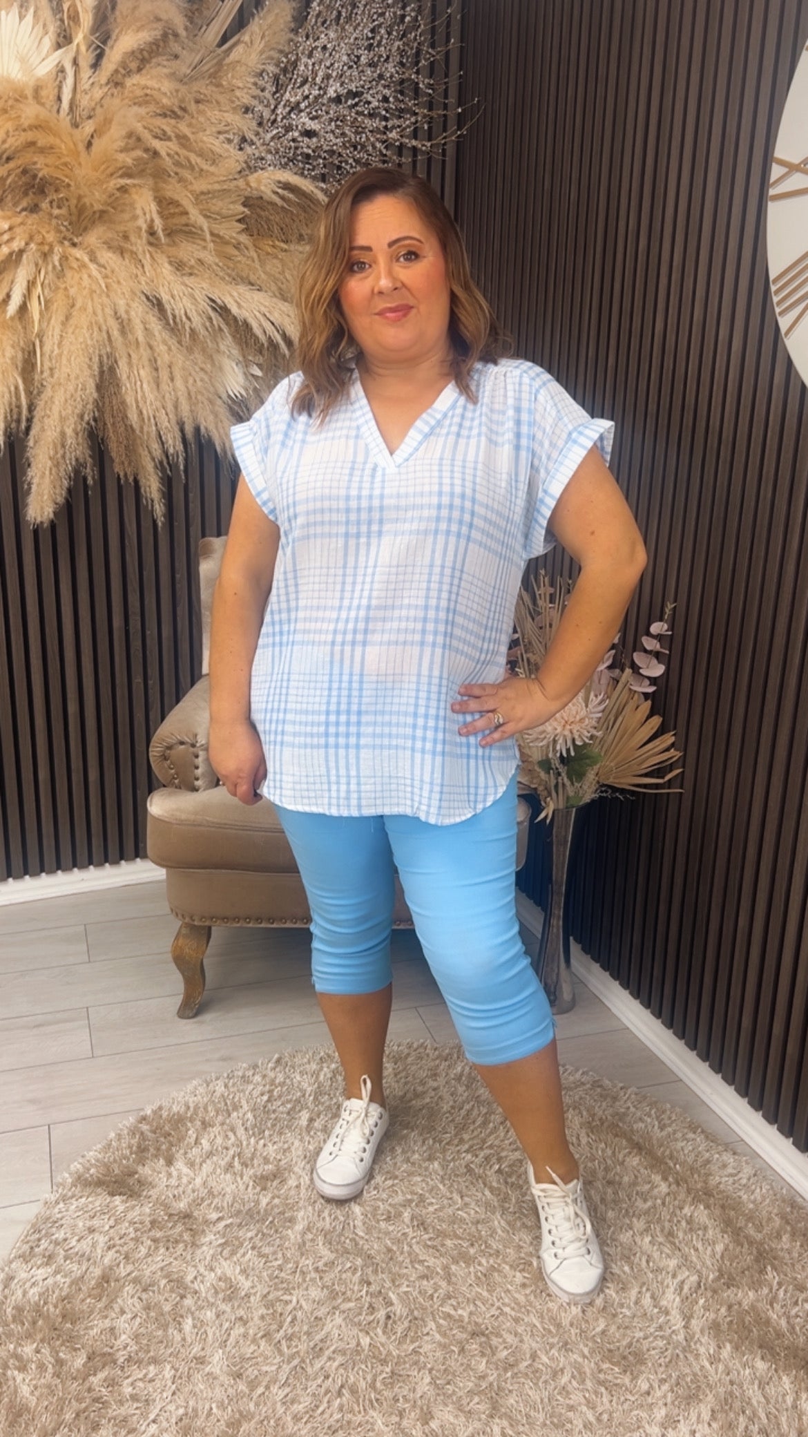 FAITH CROPPED JEGGINGS - POWDER BLUE
