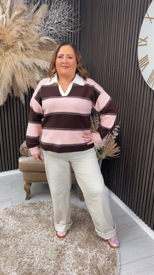 MYRA JUMPER - ROSE/BROWN