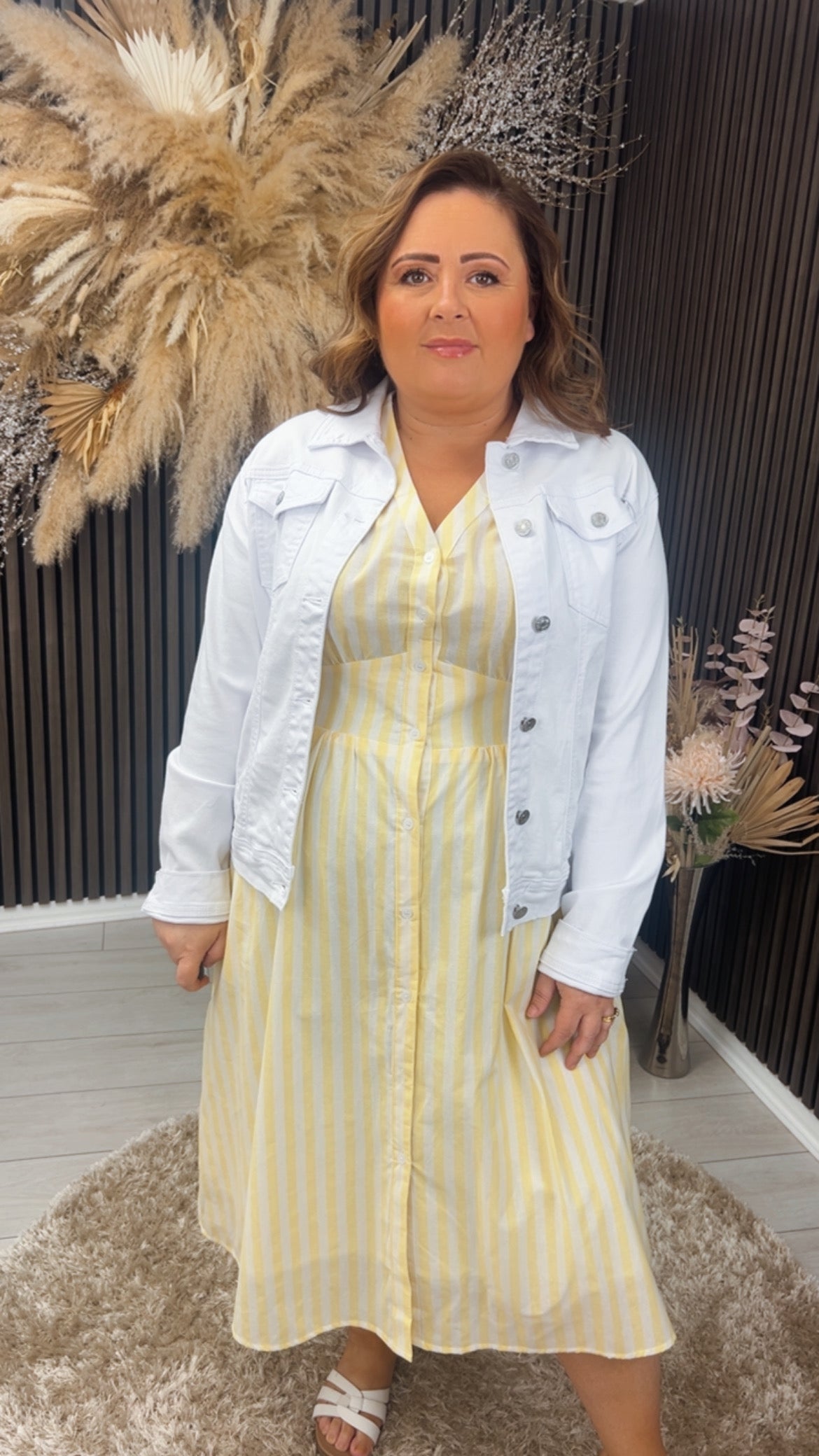 ALANNA DRESS - YELLOW STRIPE