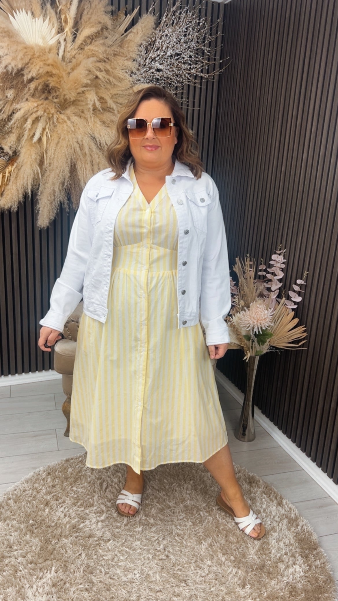 ALANNA DRESS - YELLOW STRIPE