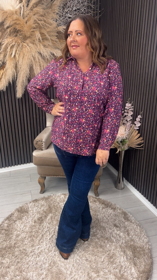 GINNIE BLOUSE - PLUM