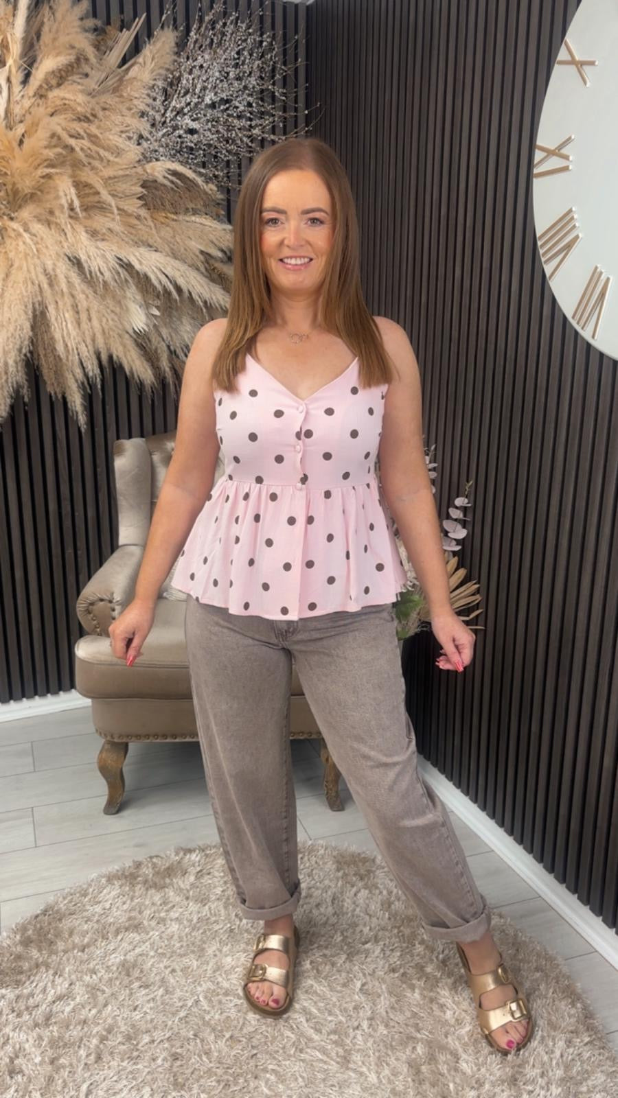 RHIANNA VEST - PINK SPOT