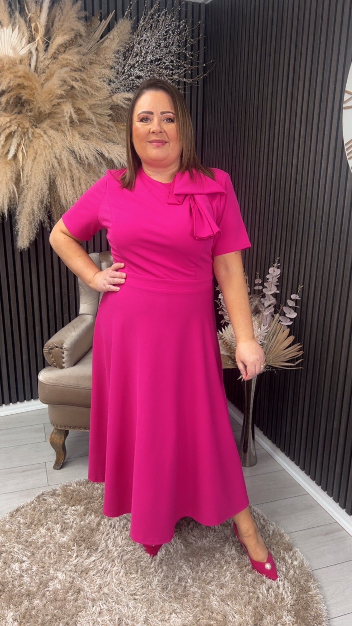 MINTA BOW DRESS - PINK