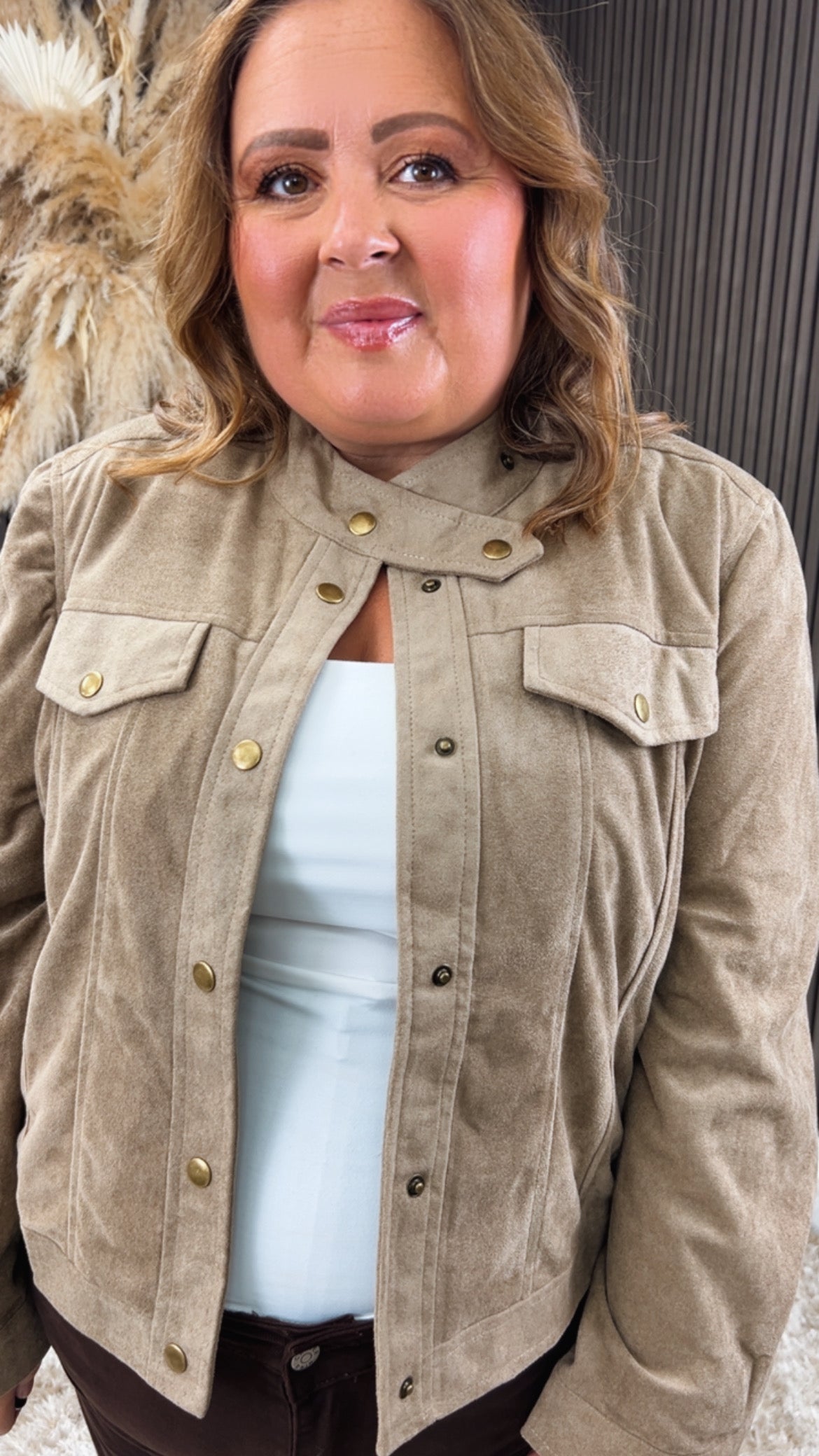 NATALIE BIKER JACKET - TAUPE