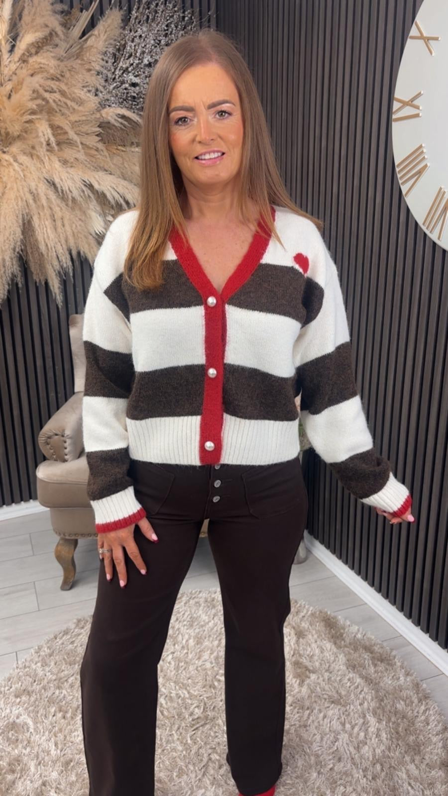 LEIGH CARDIGAN - RED HEART