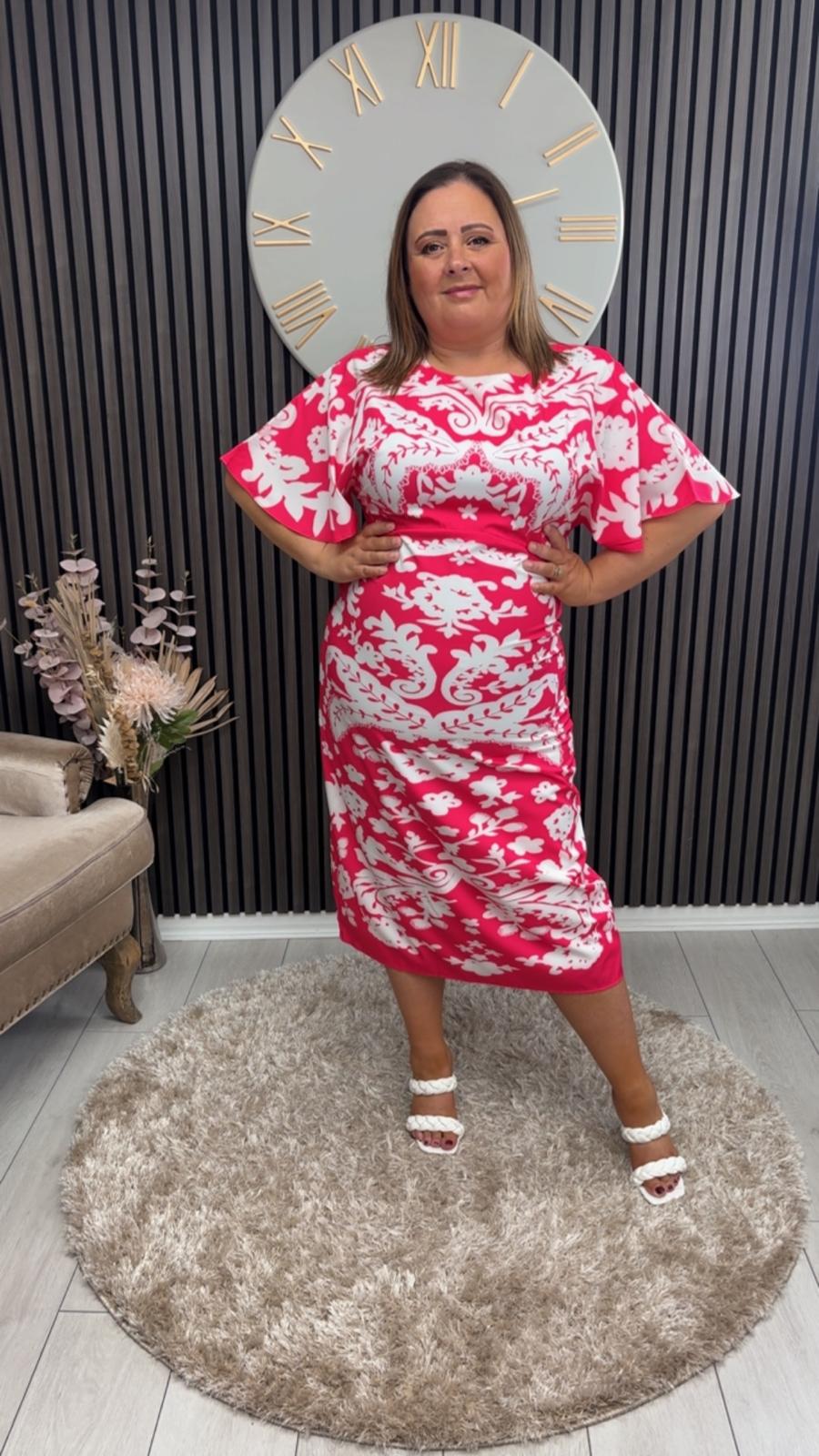 JOCELYN DRESS - PINK/WHITE