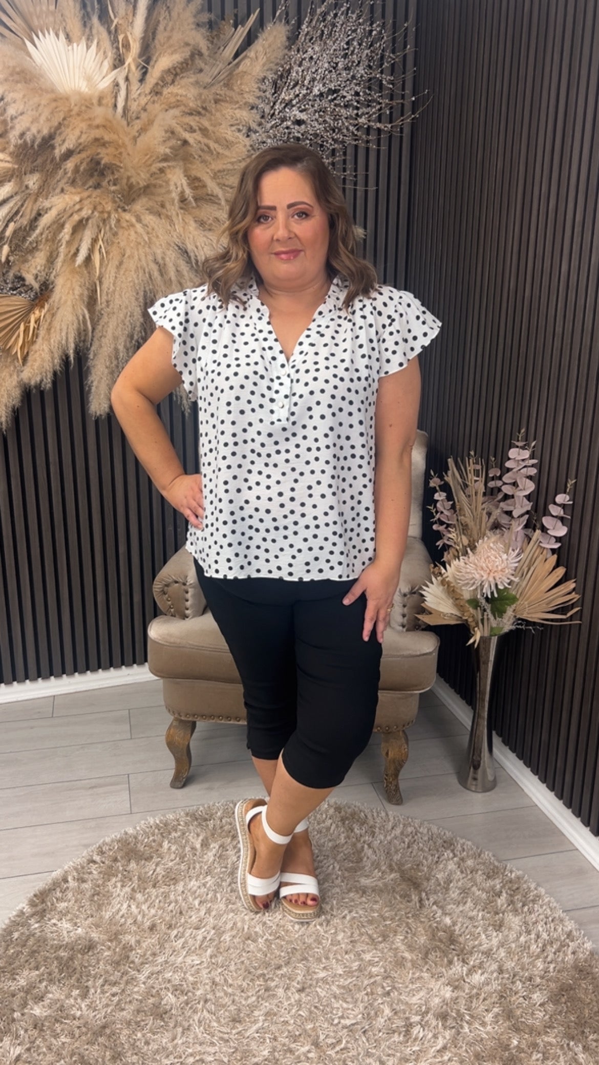 CECILLE TOP - BLACK SPOT