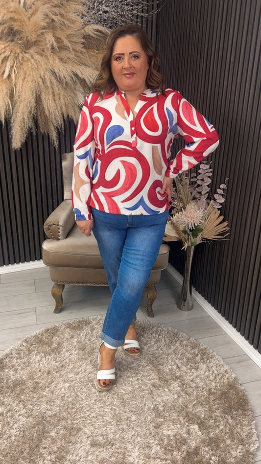 OLIVE TOP - RED