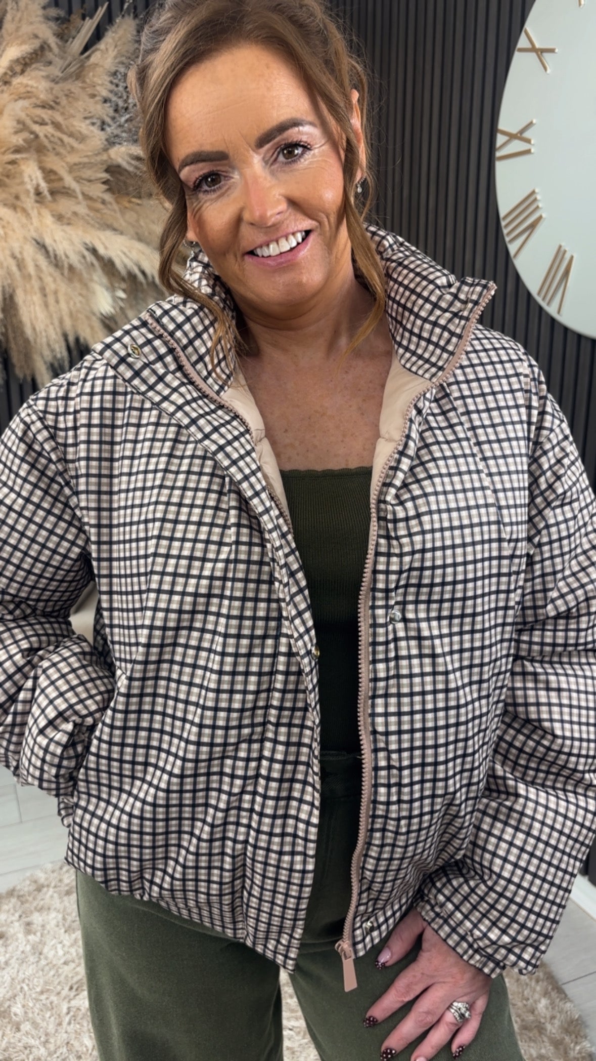 MEGAN PUFFER JACKET - CHECKED