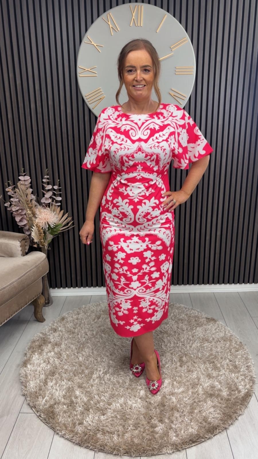 JOCELYN DRESS - PINK/WHITE