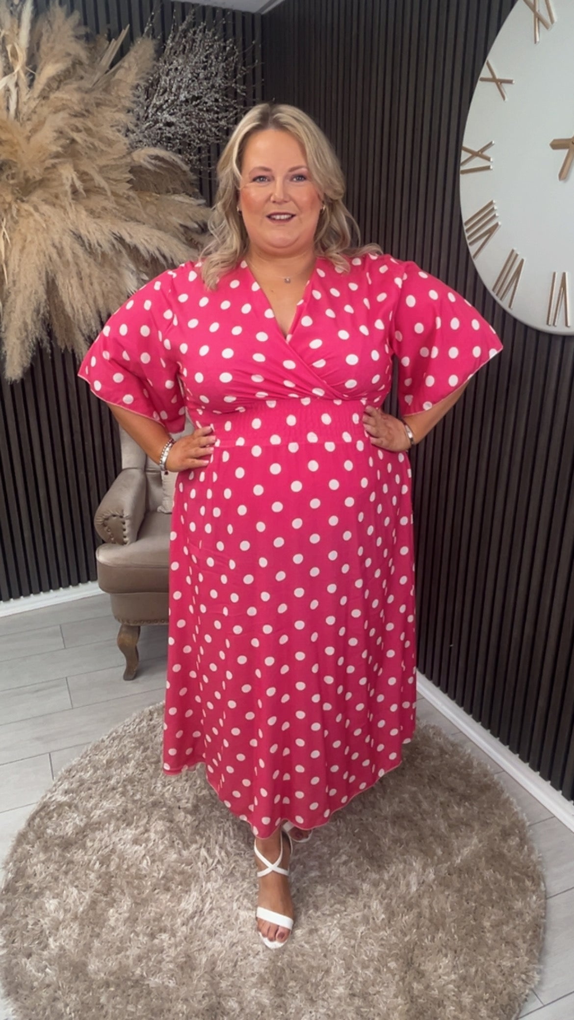 JENNIE DRESS - PINK SPOT