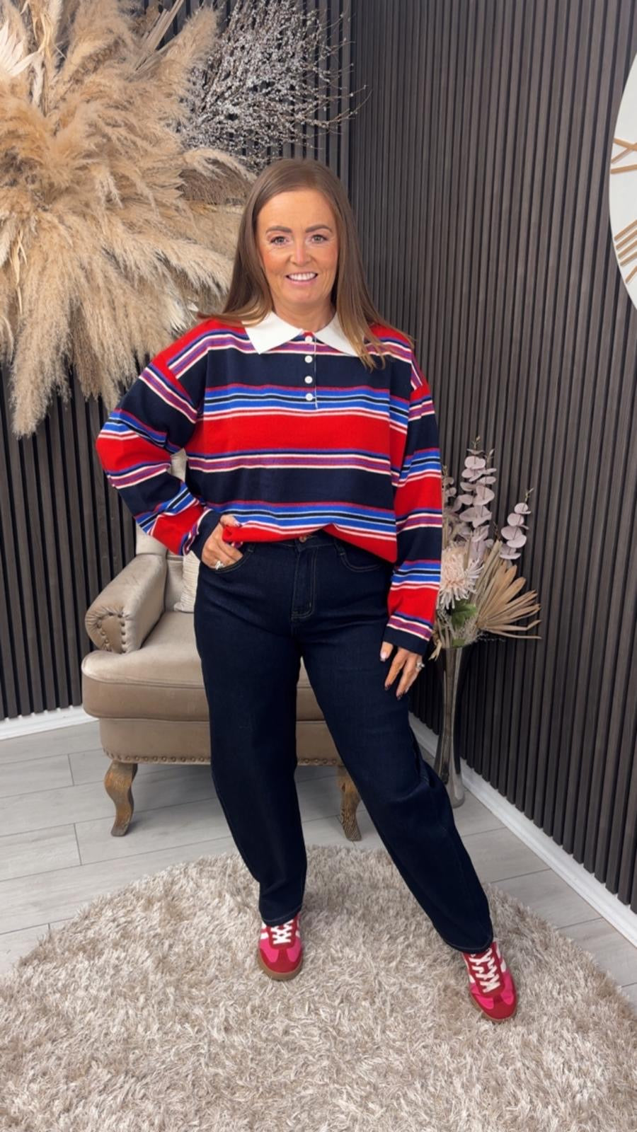 AMANDA JUMPER - RED/NAVY