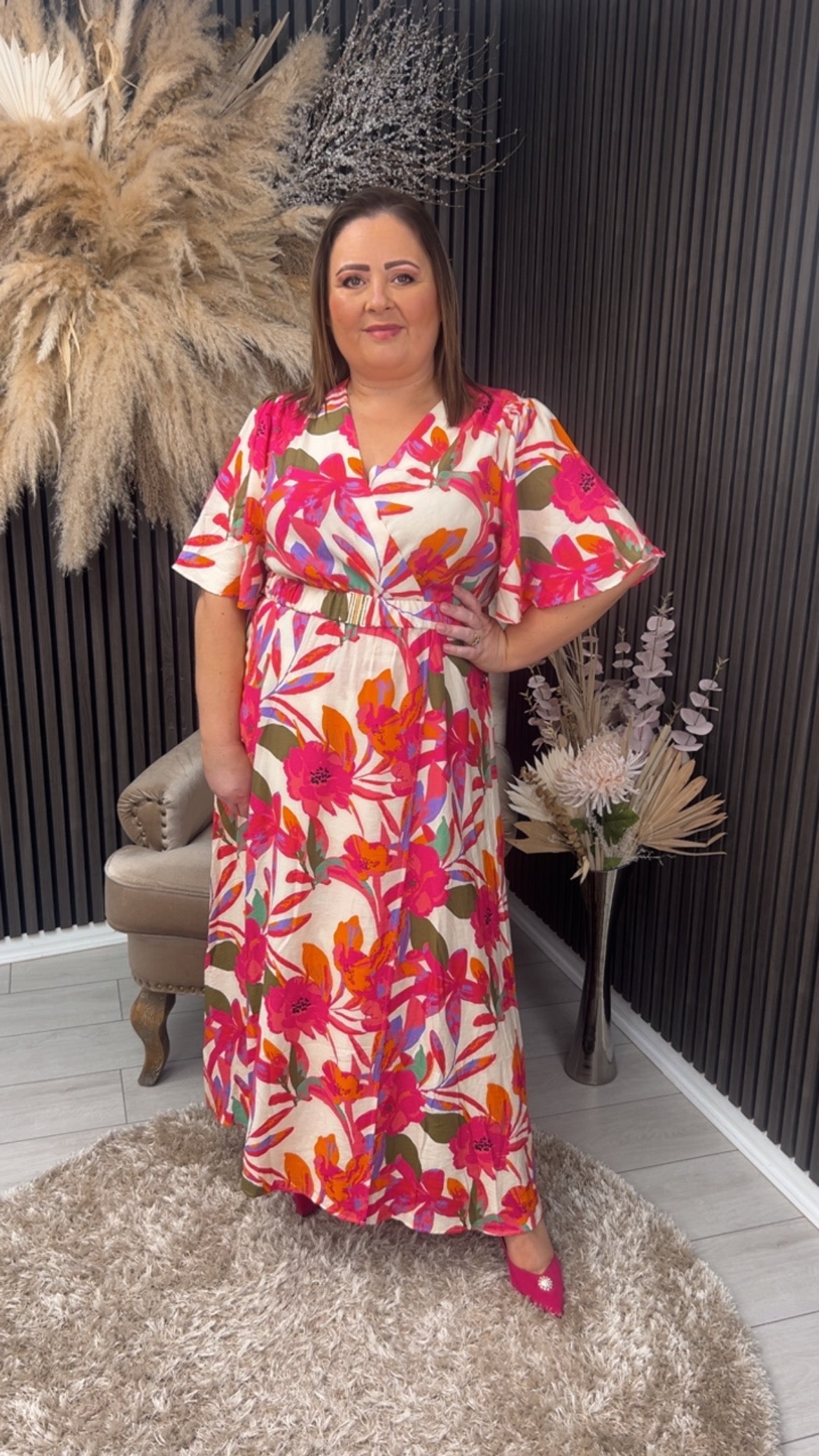 LUCY DRESS - PINK/ORANGE