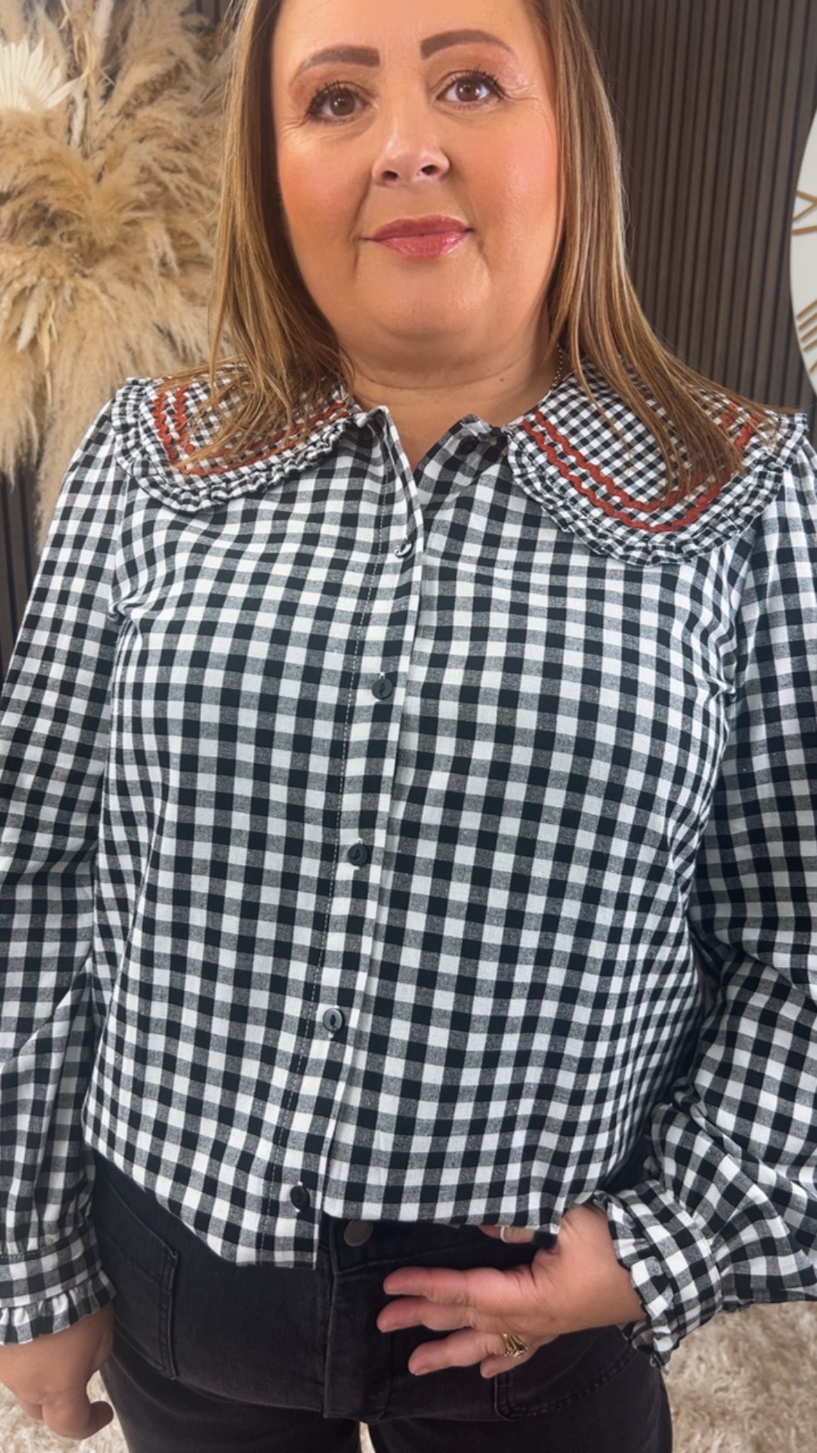ROBERTA SHIRT - BLACK/WHITE