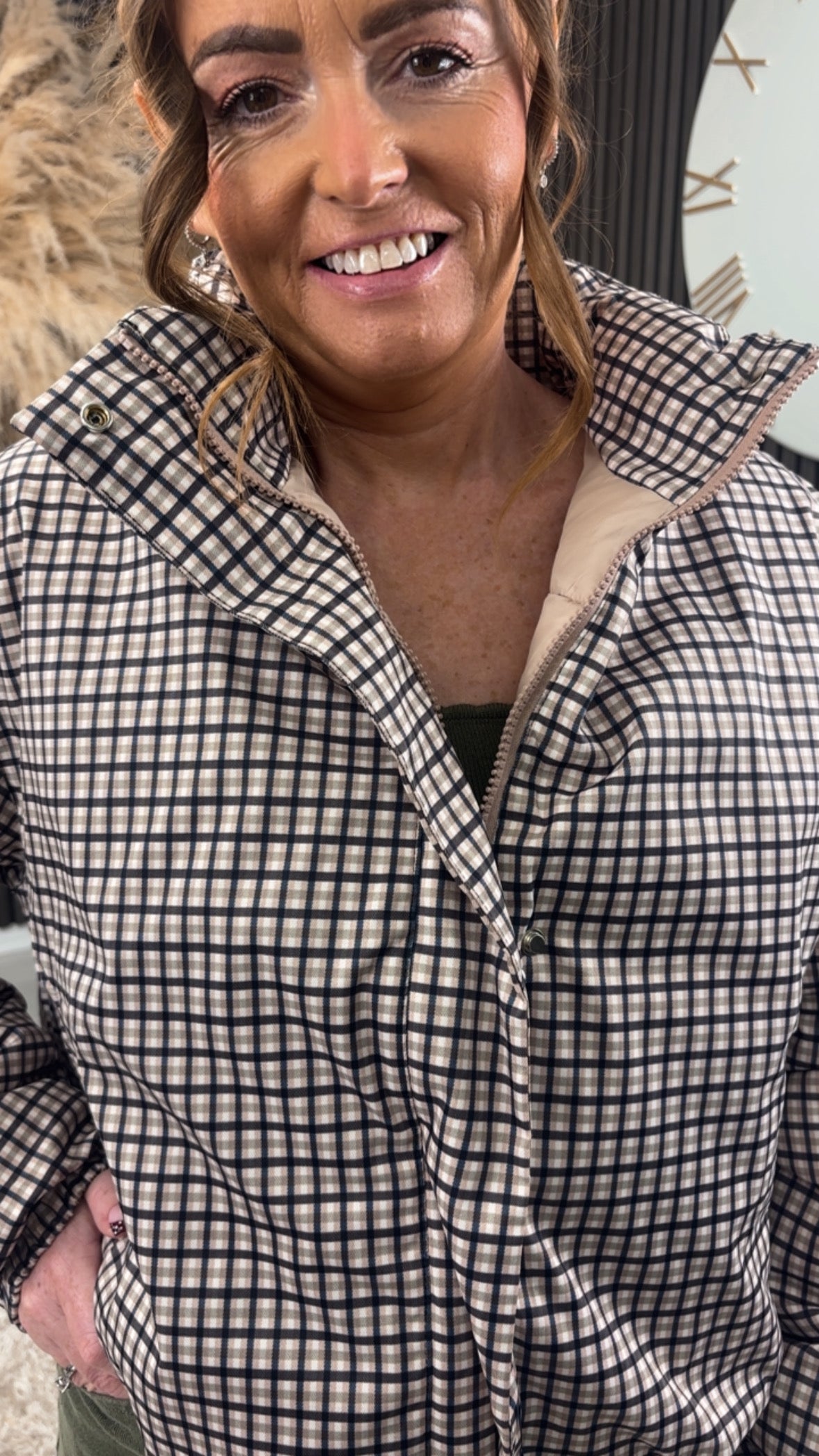 MEGAN PUFFER JACKET - CHECKED