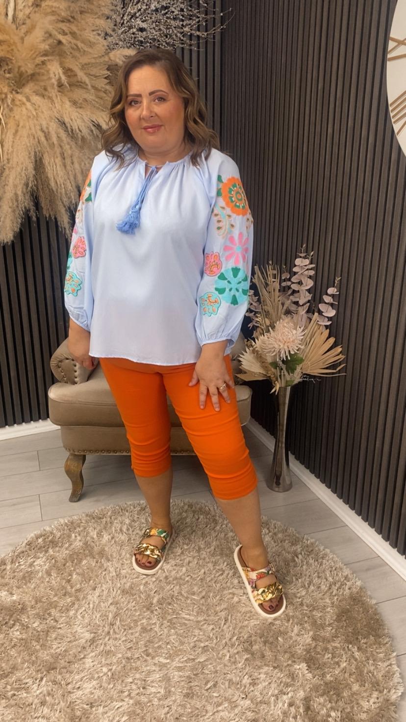 POPPY TOP - BLUE STRIPE