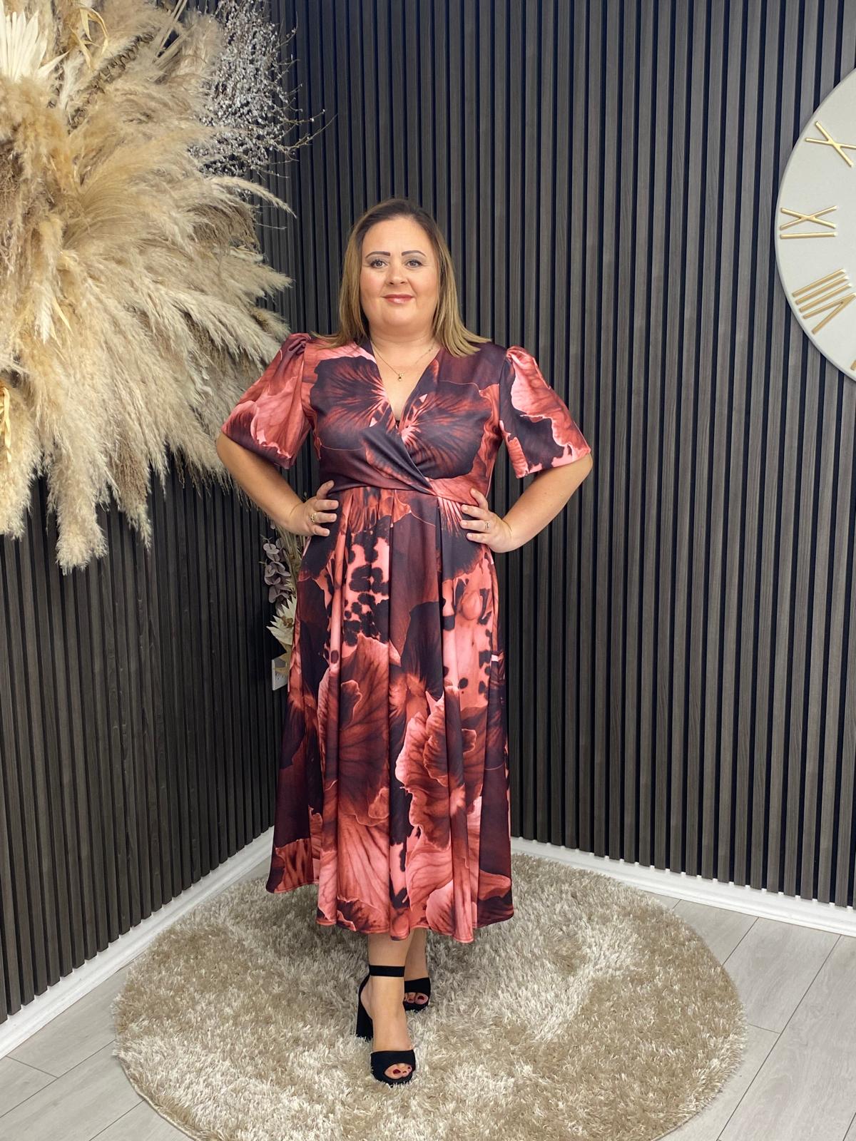 DORA DRESS - WINE FLORAL
