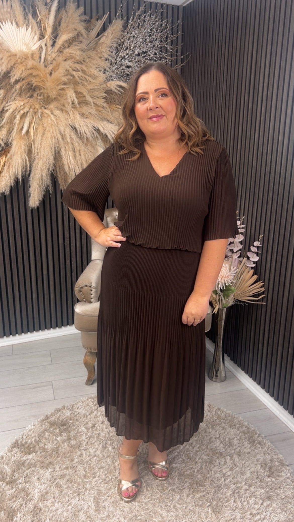 STACEY DRESS - BROWN