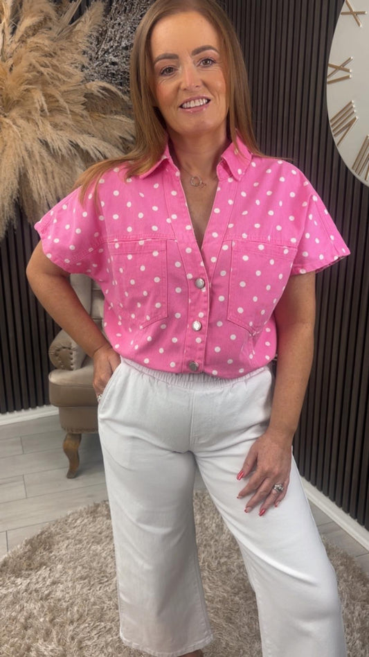 KEISHA CROPPED JACKET - PINK