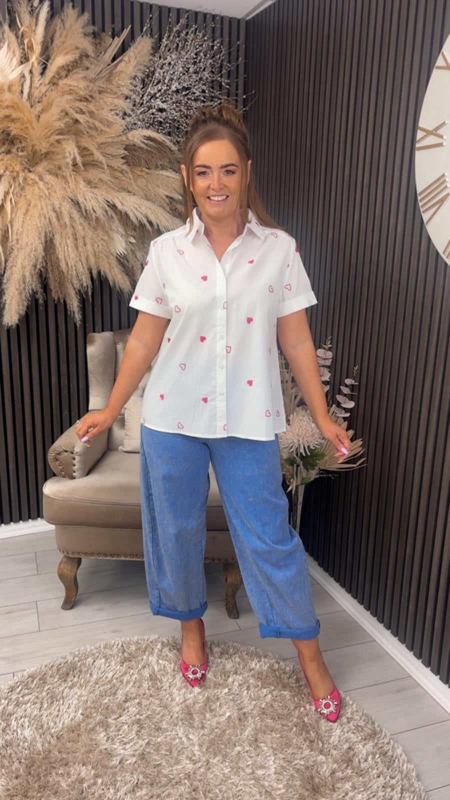 PERRIE SHIRT - PINK HEART