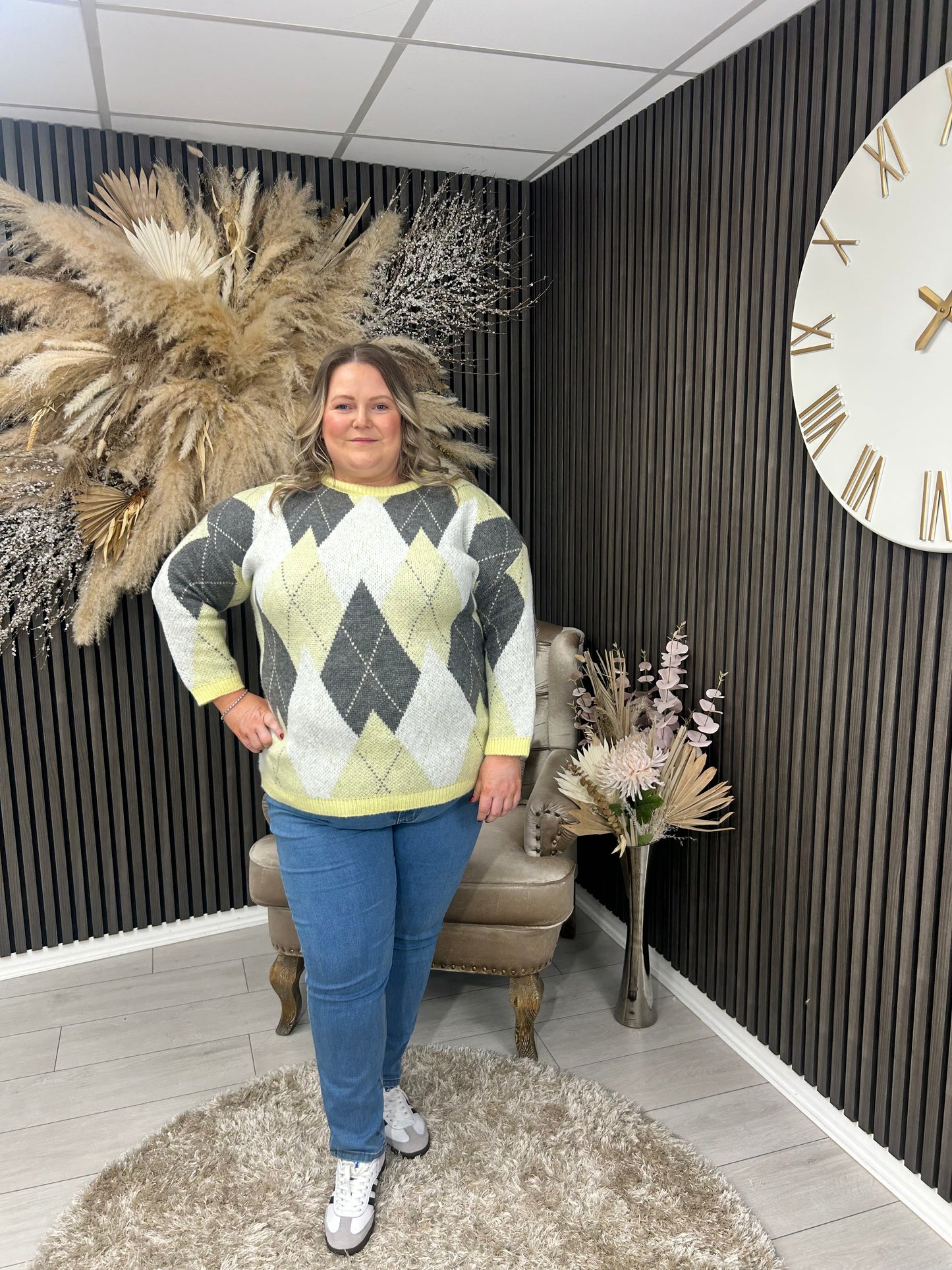 JUDITH JUMPER - YELLOW/GREY