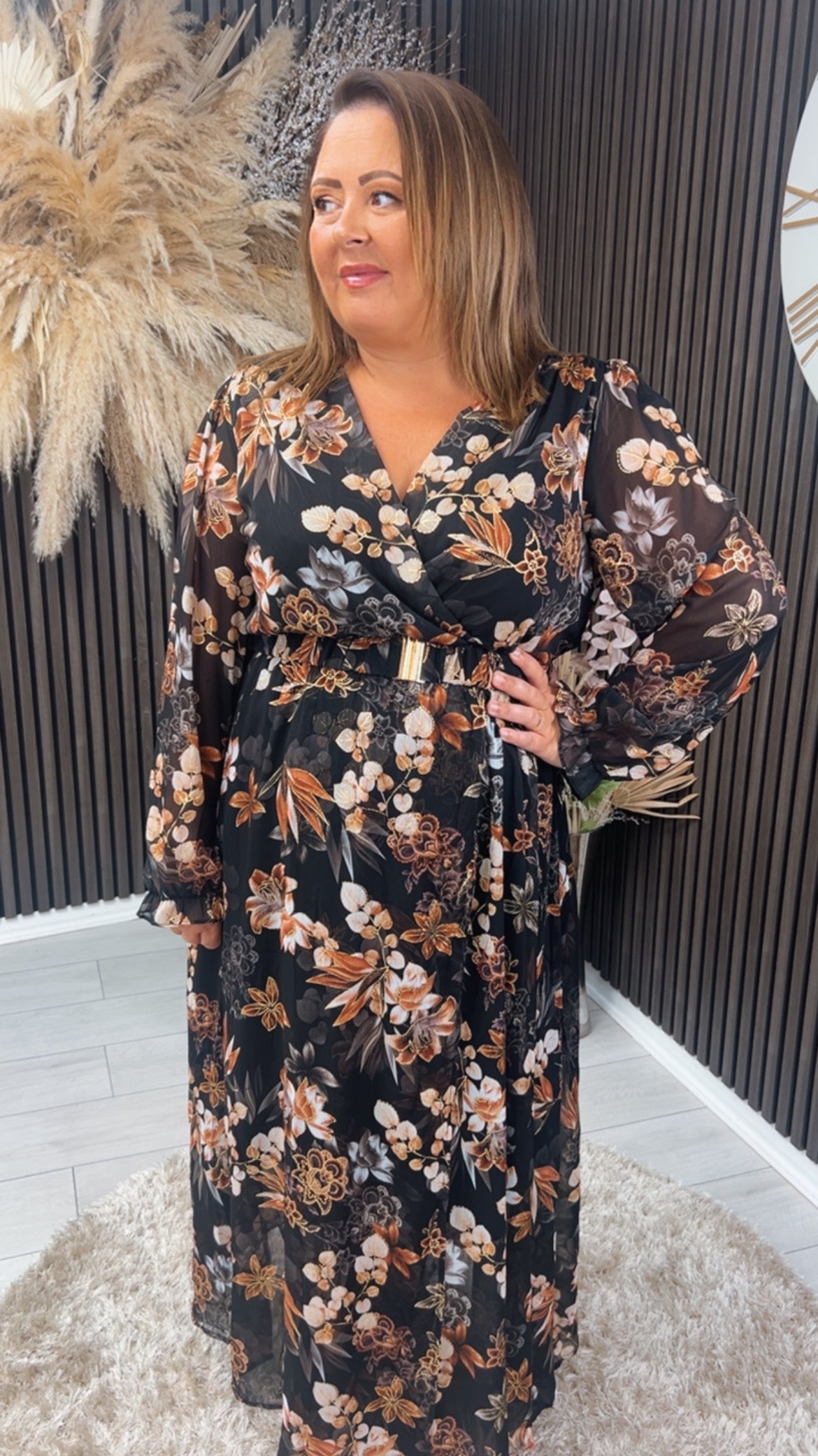 DOTTIE DRESS - BLACK/GOLD