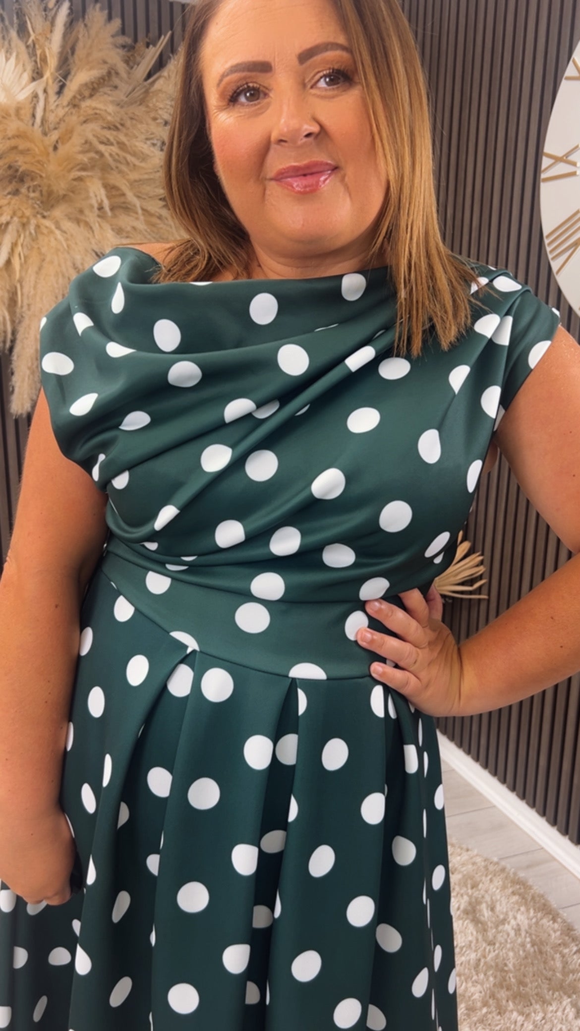 BETTY DRESS - GREEN POLKA DOT
