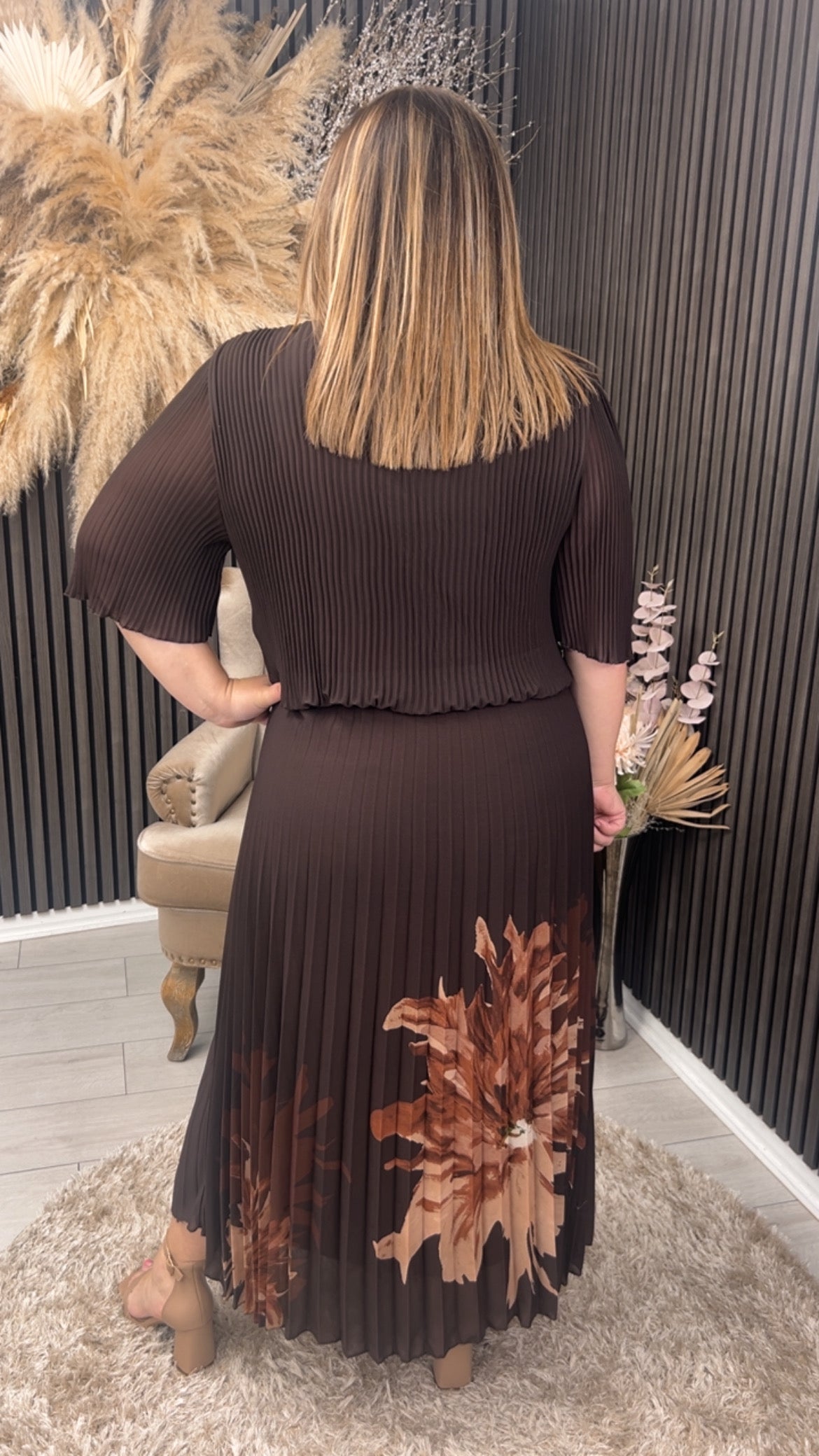 GAIL DRESS - BROWN