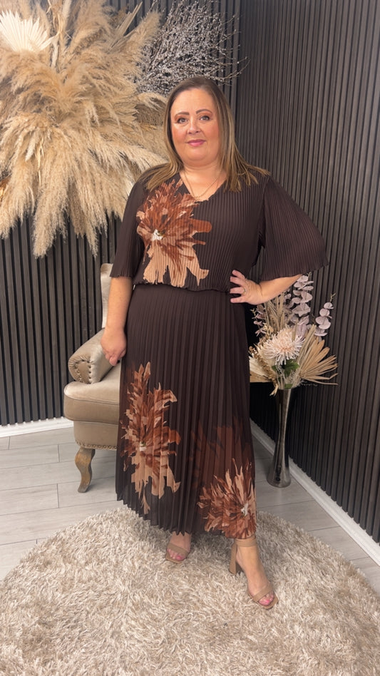 GAIL DRESS - BROWN