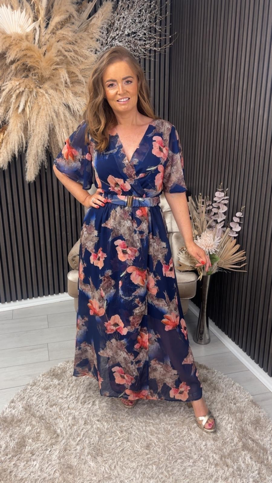 TARA DRESS - NAVY