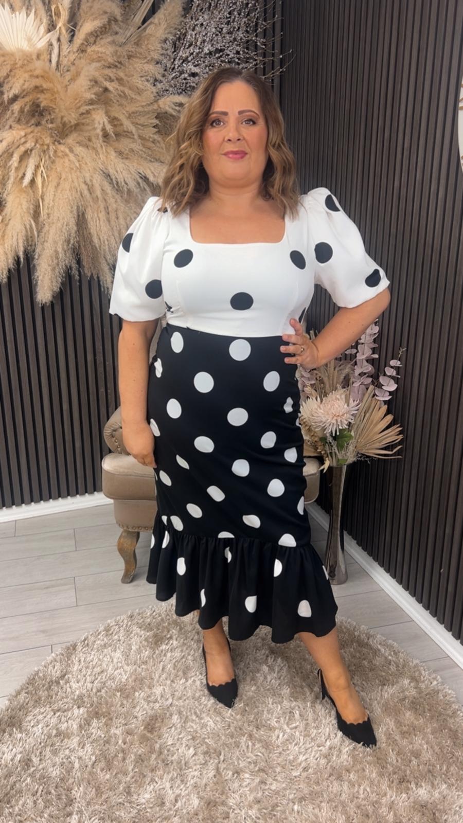 JENNIFER DRESS - BLACK/WHITE