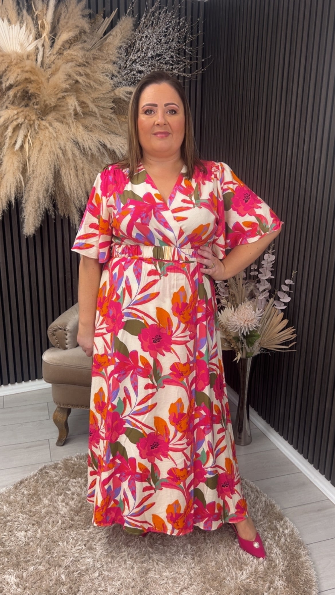 LUCY DRESS - PINK/ORANGE