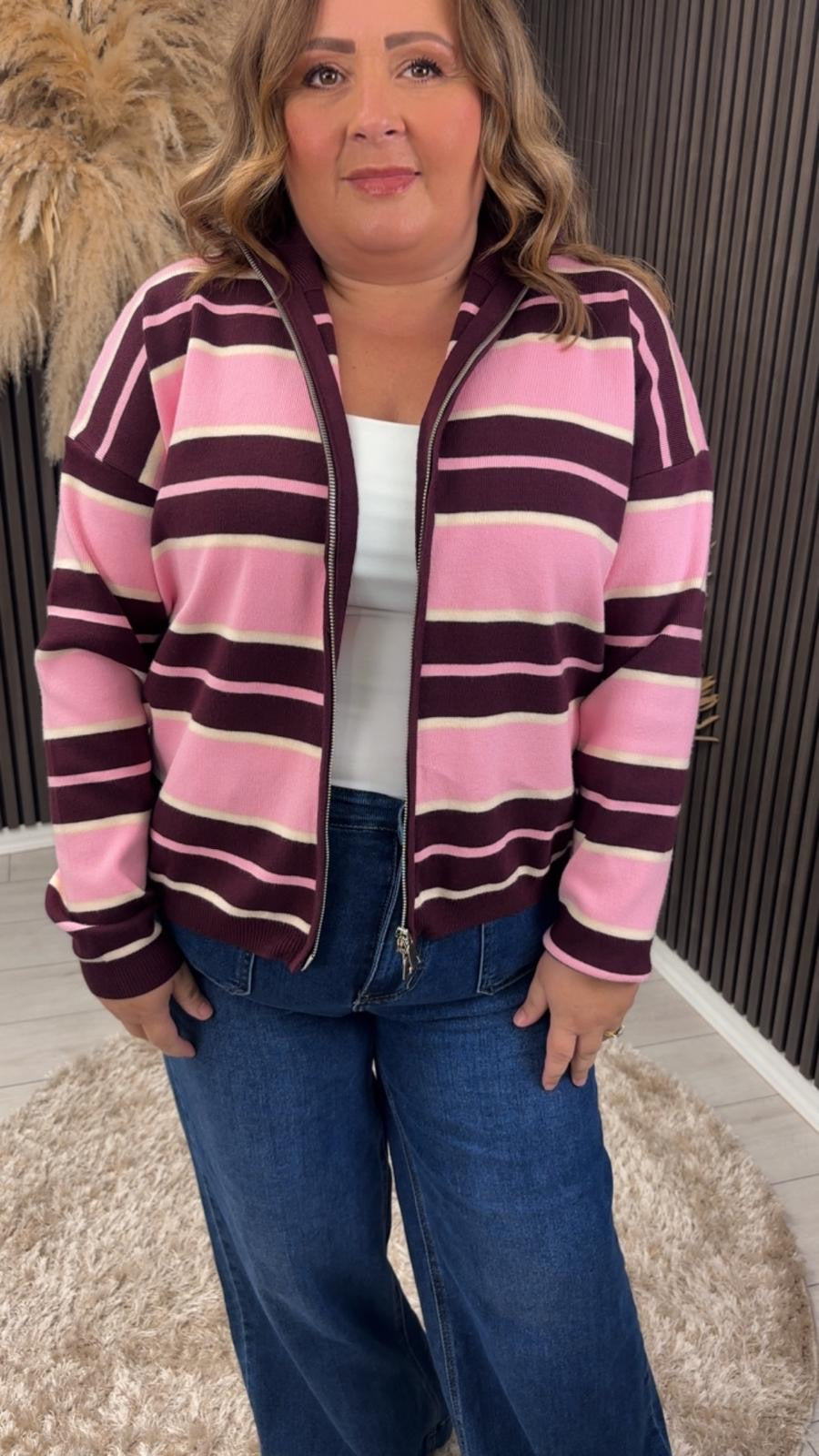 ELEANOR JACKET - BURGUNDY/PINK