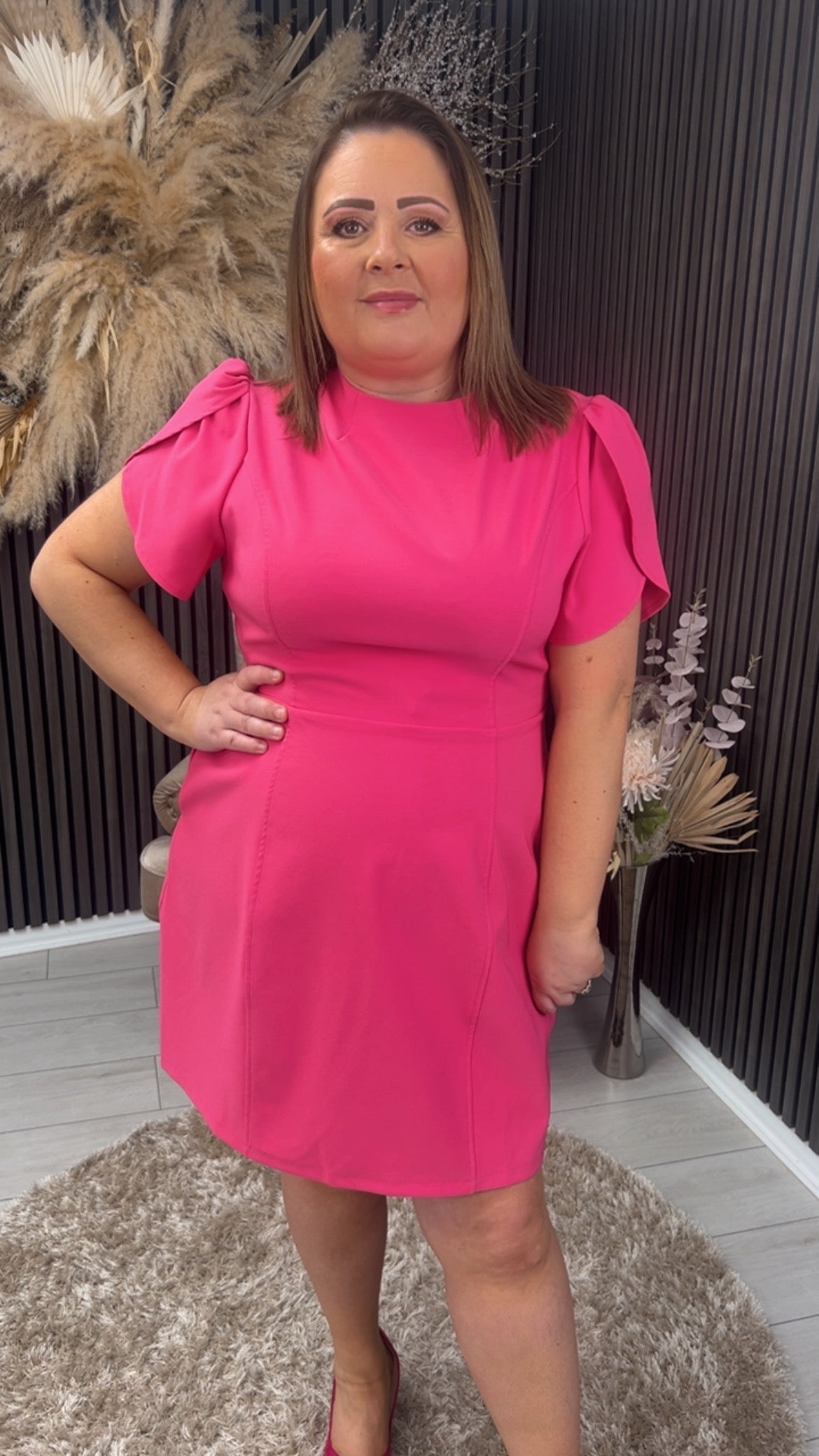 AMI TULIP DRESS - PINK