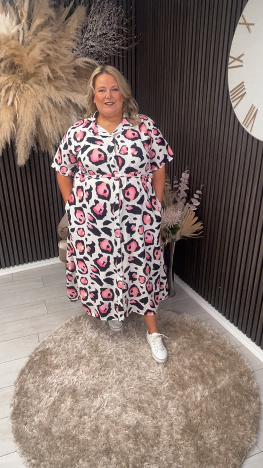 MOLLY SHIRT DRESS - ANIMAL