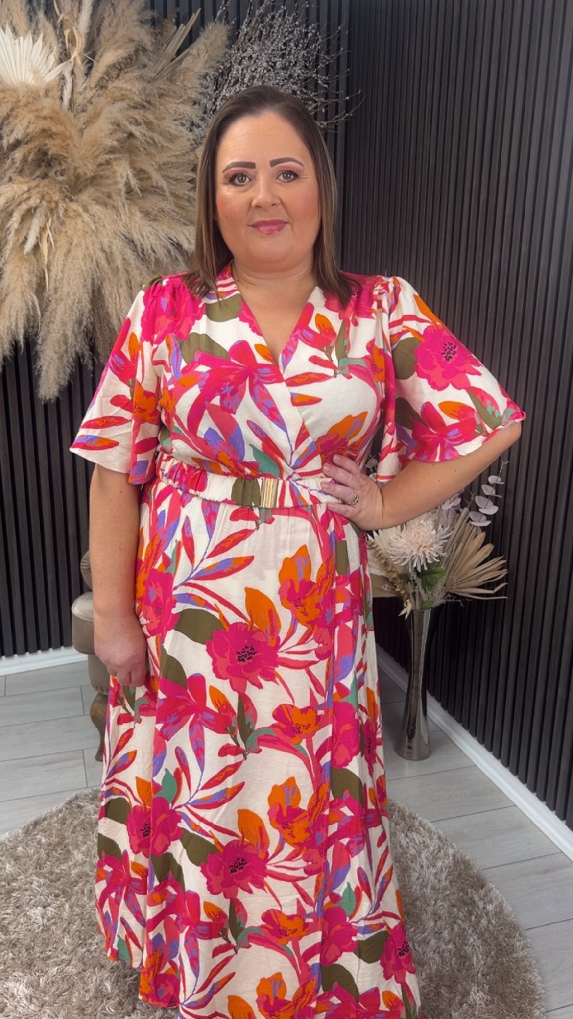 LUCY DRESS - PINK/ORANGE