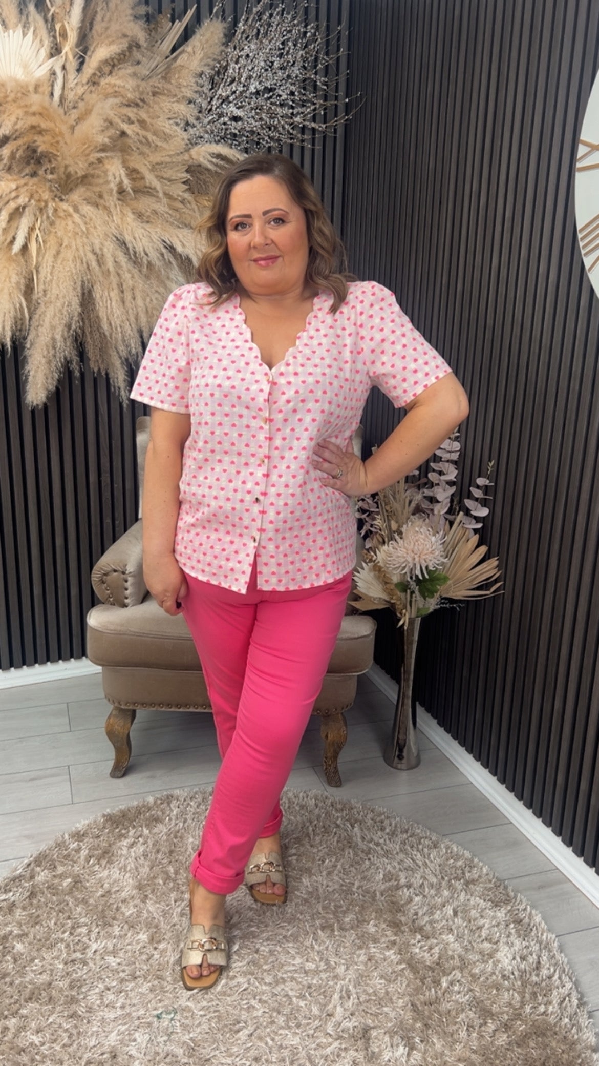 SAOIRSE TOP - PINK HEARTS