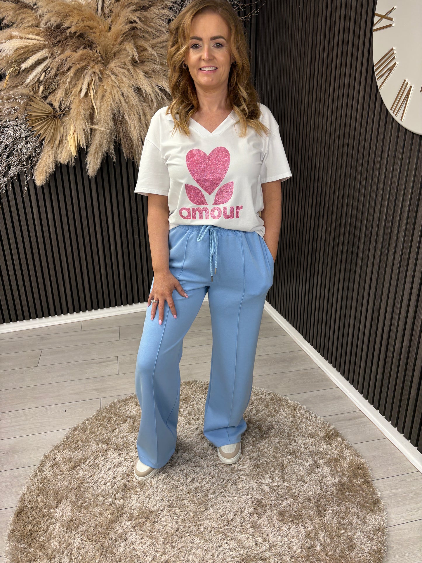MARIAN WIDE LEG JOGGERS - BLUE