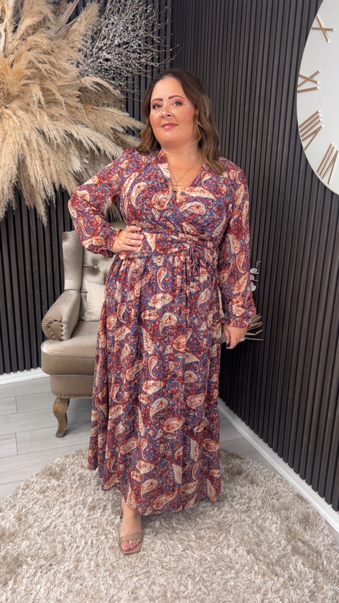 GRETCHEN DRESS - RED/BLUE