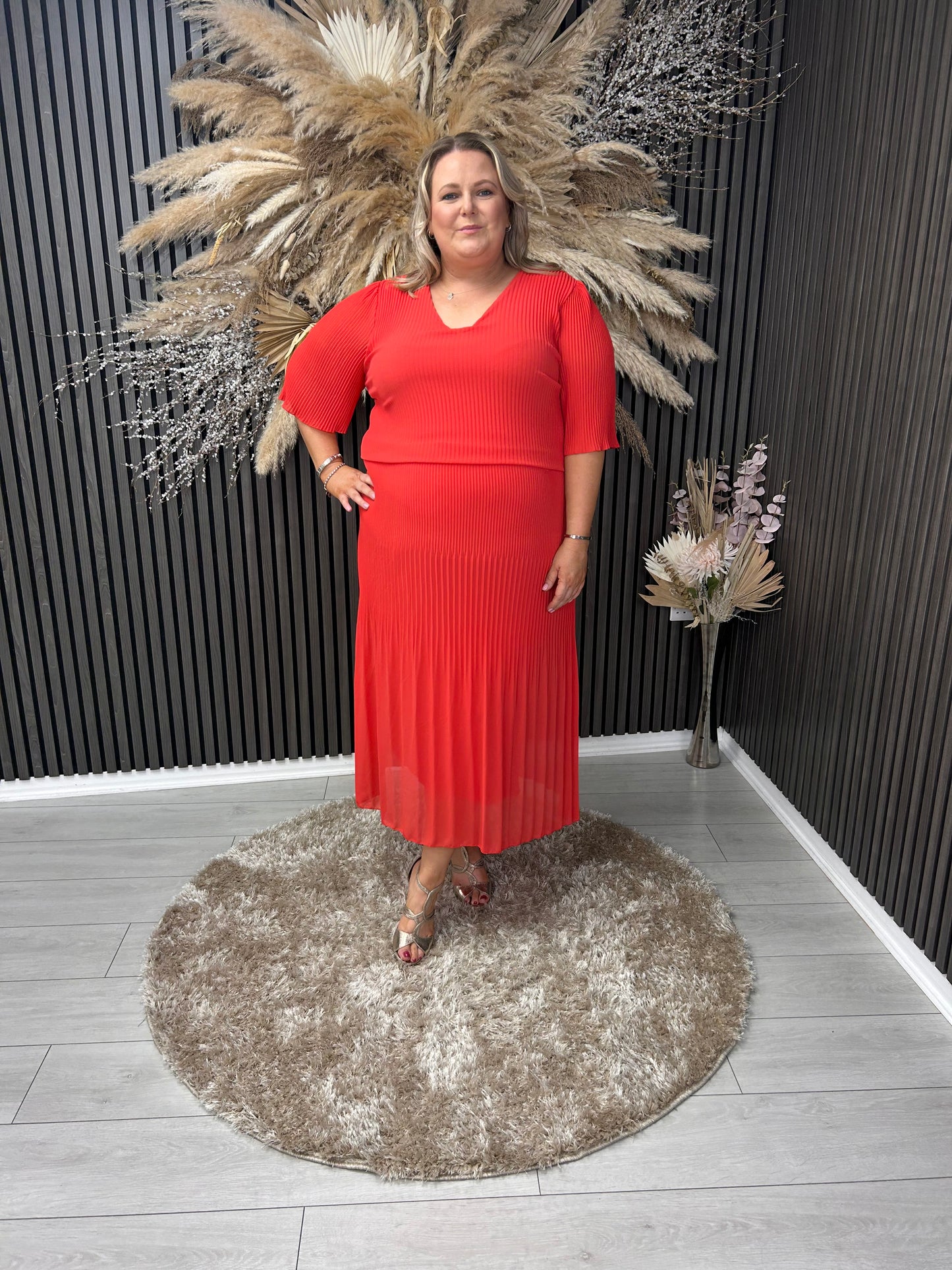 STACEY DRESS - CORAL