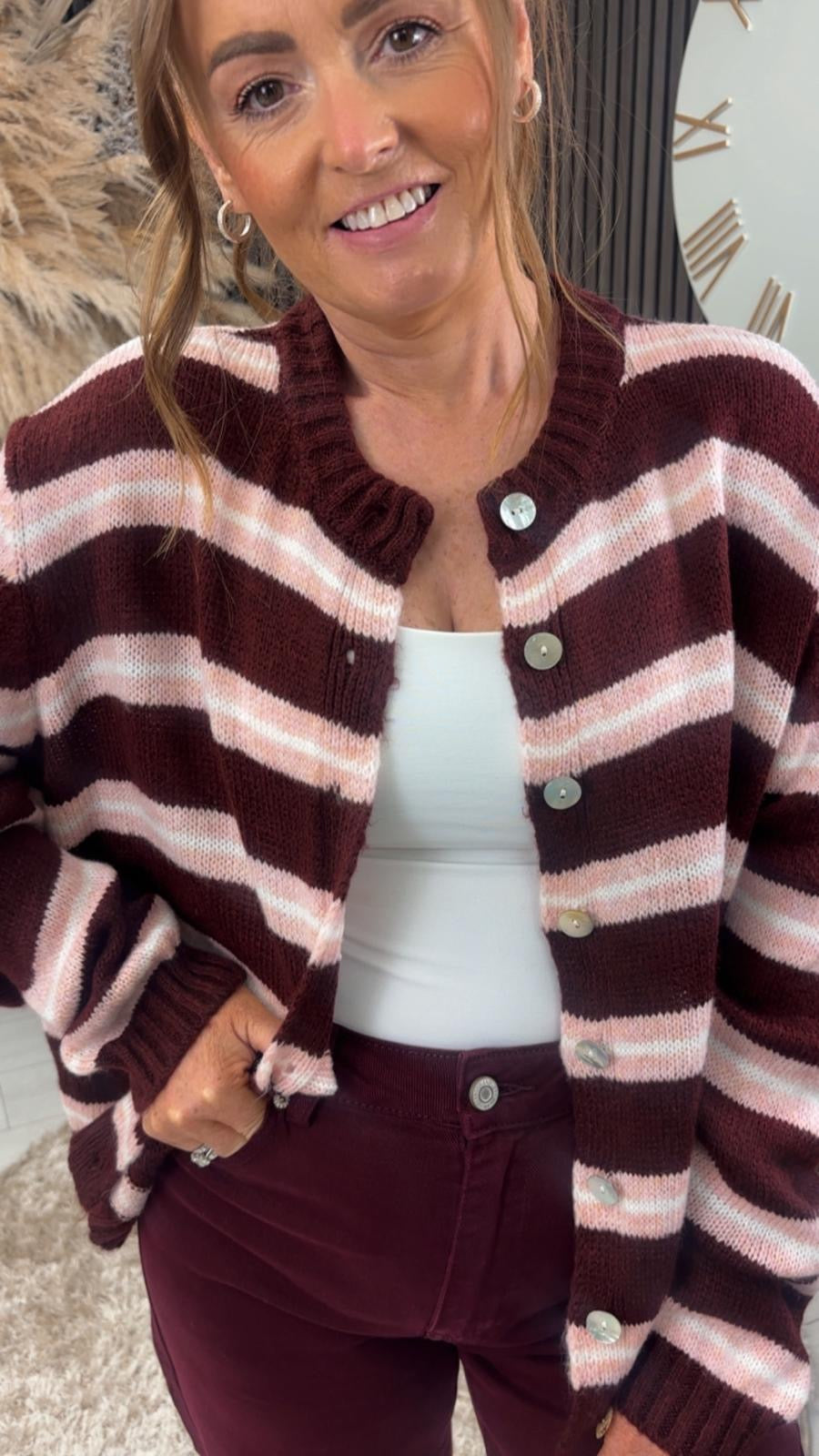 KATYA CARDIGAN - BURGUNDY
