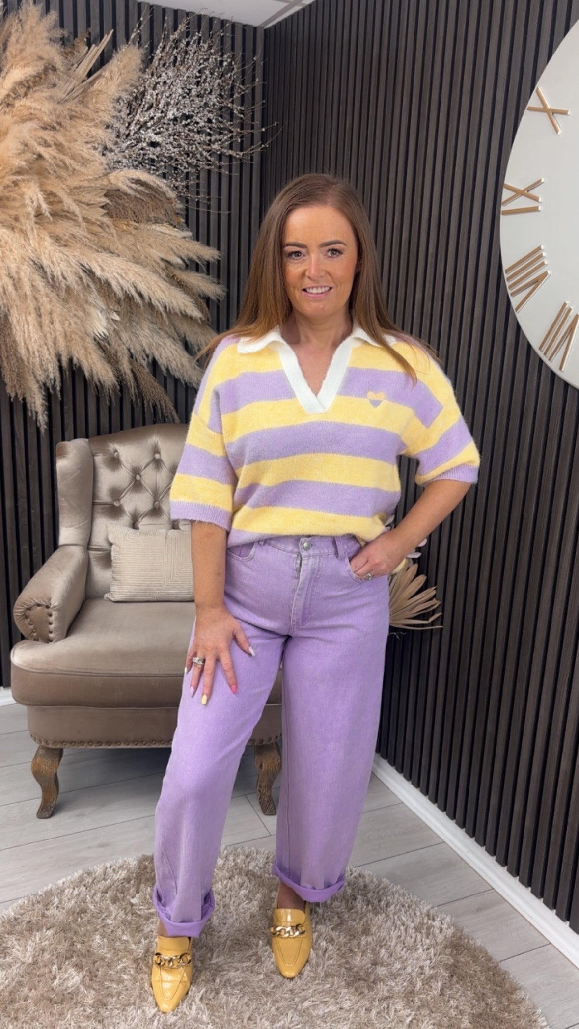 ALYSSA JUMPER - LILAC/YELLOW