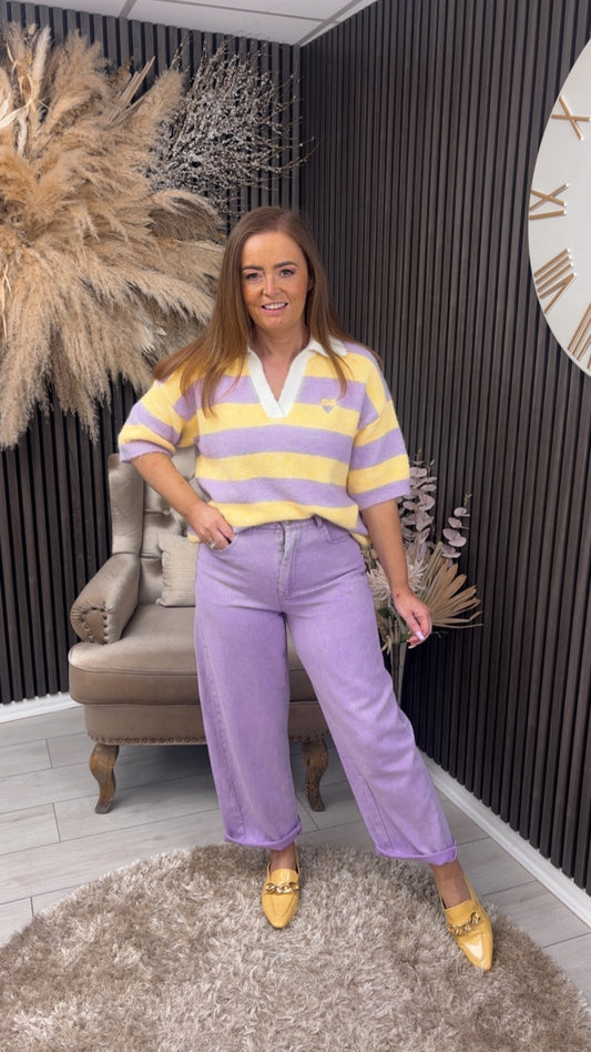 ALYSSA JUMPER - LILAC/YELLOW