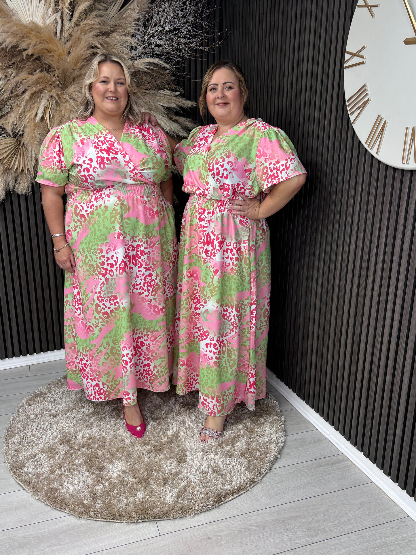 CERYS DRESS - PINK/GREEN