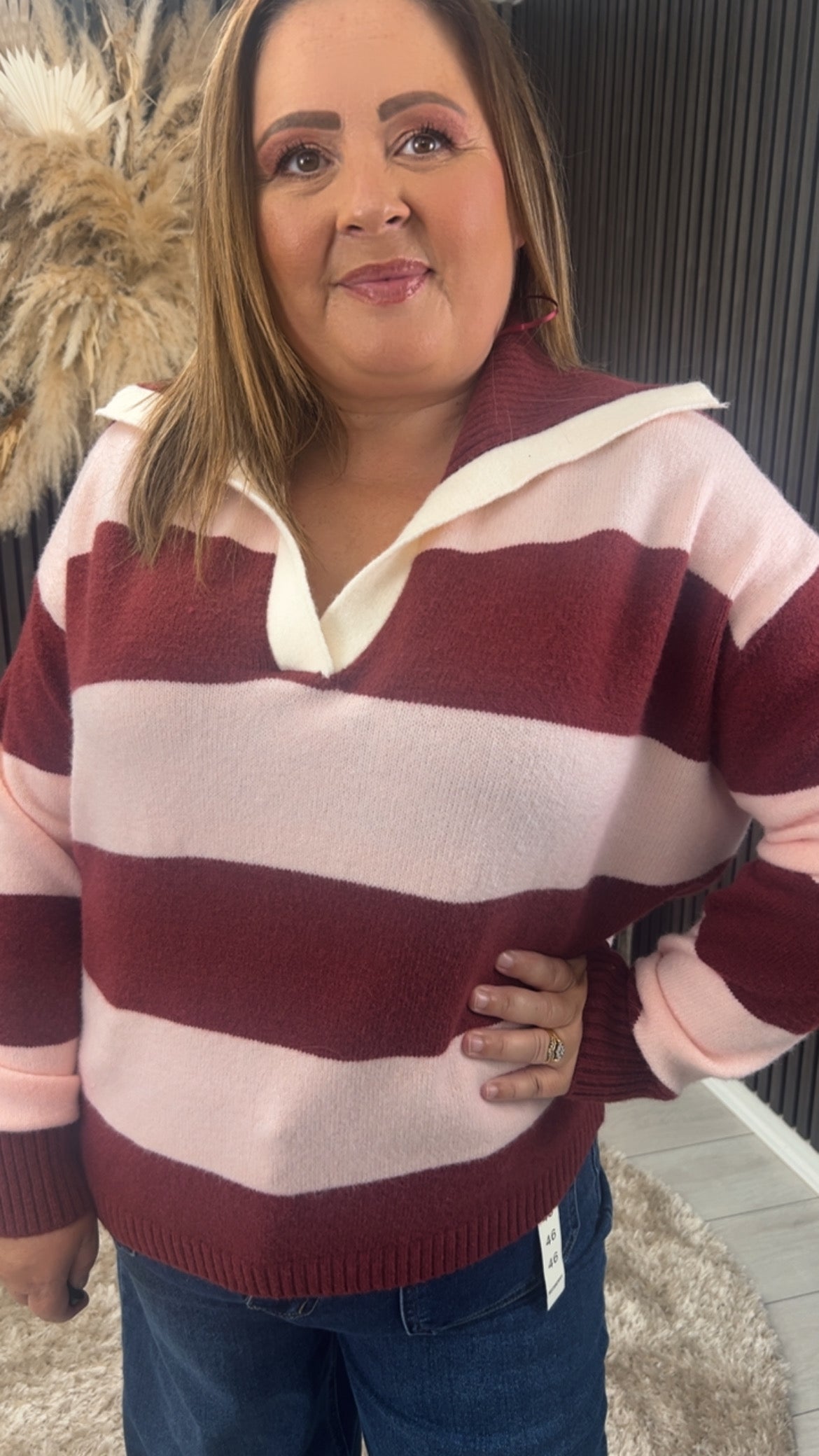 LEXI JUMPER - BURGUNDY/PINK