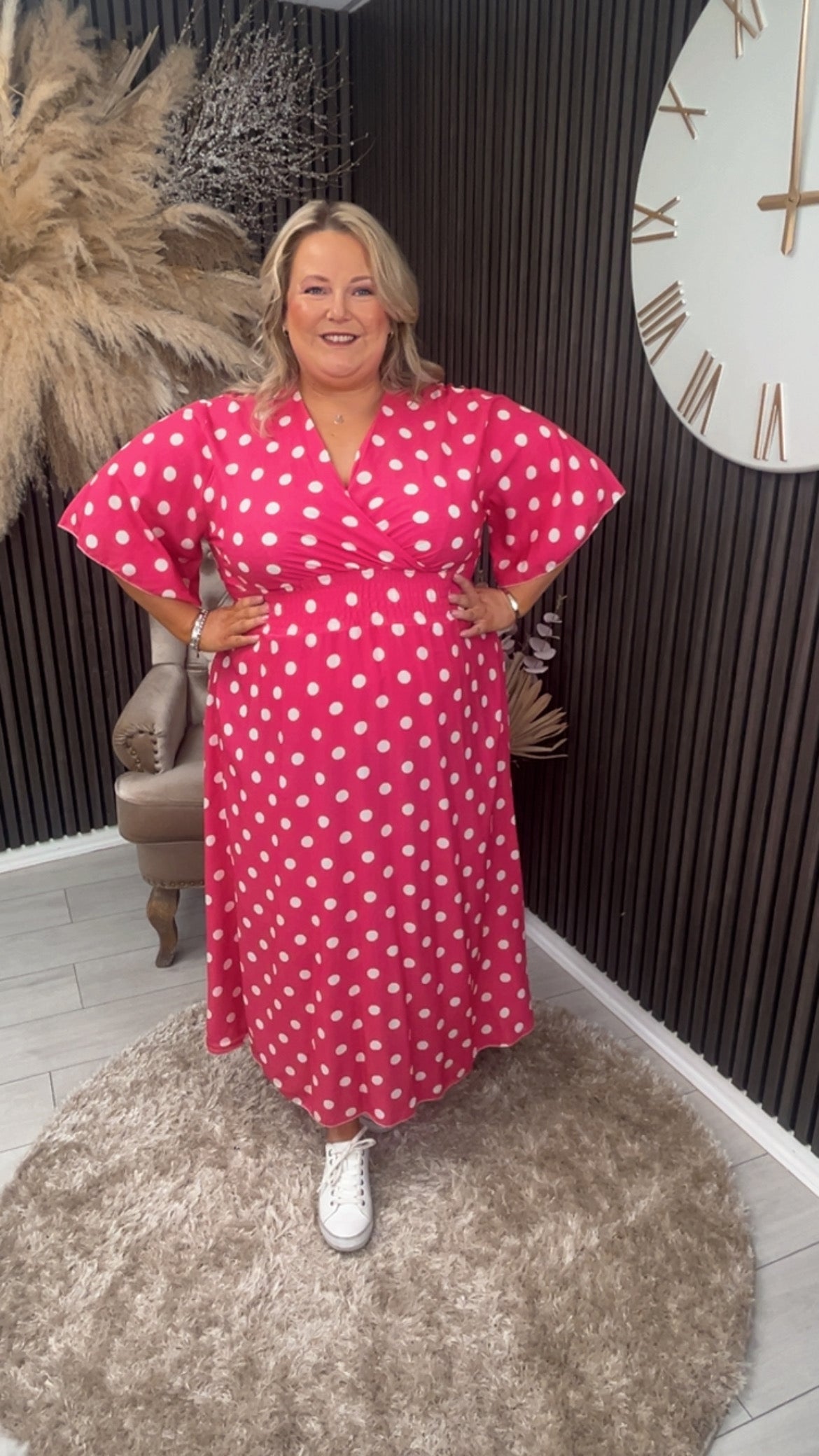 JENNIE DRESS - PINK SPOT