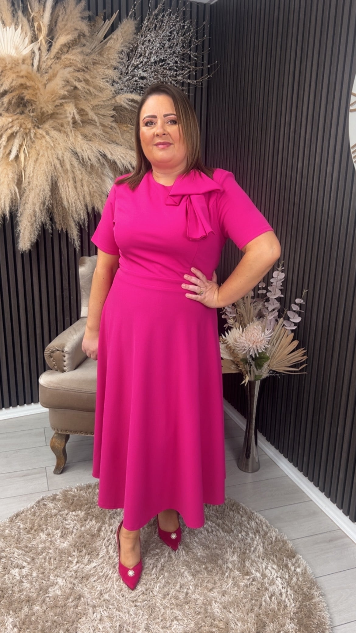 MINTA BOW DRESS - PINK
